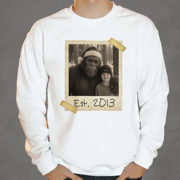 Personalized Bigfoot Photo Christmas Sweatshirt Funny Custom