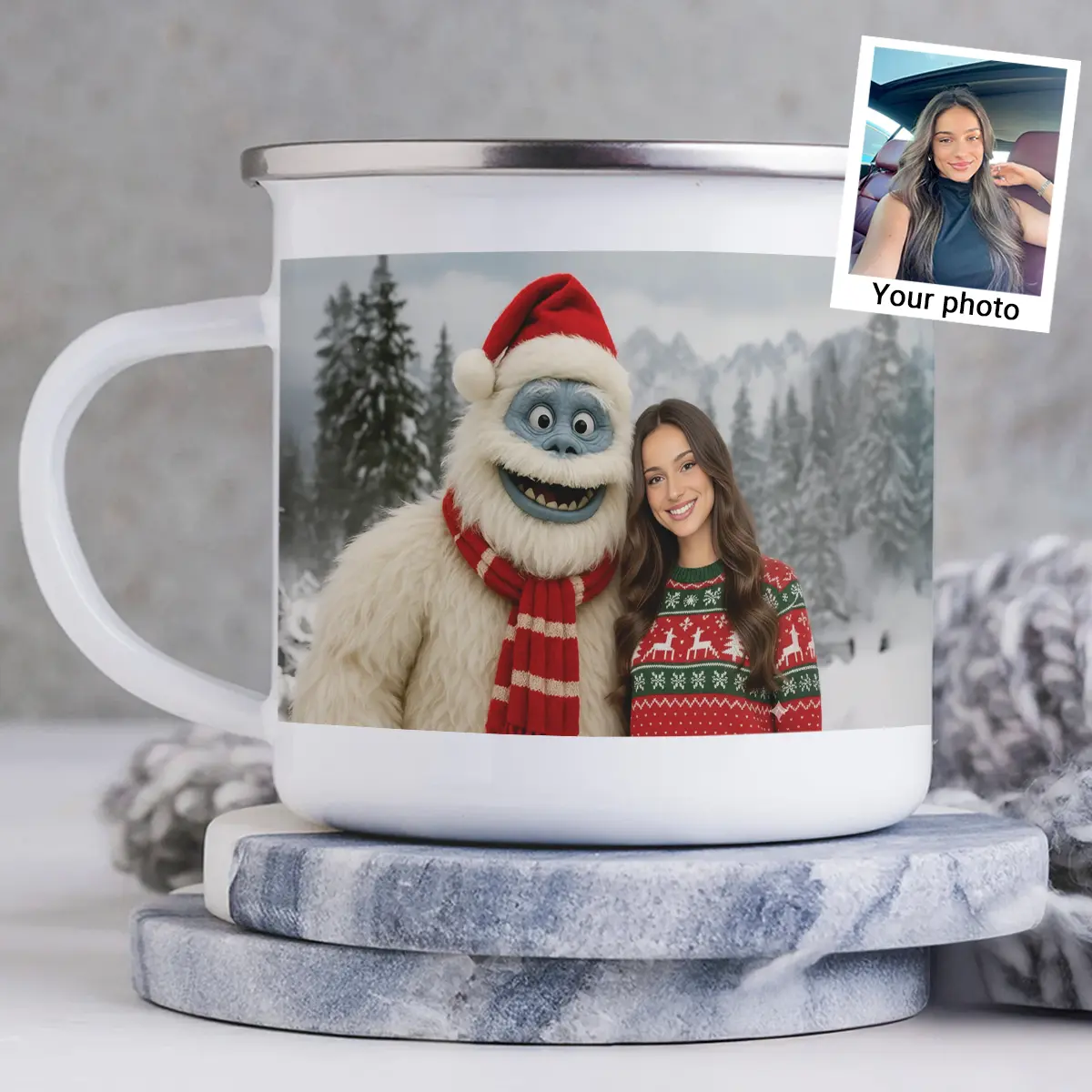 Personalized Christmas Yeti Camping Mug | Classic 1964 Stop-Motion Movie, Custom Enamel Mug 1 Personalized Christmas Yeti Camping Mug Classic 1964 Stop-Motion Movie Custom Enamel Mug