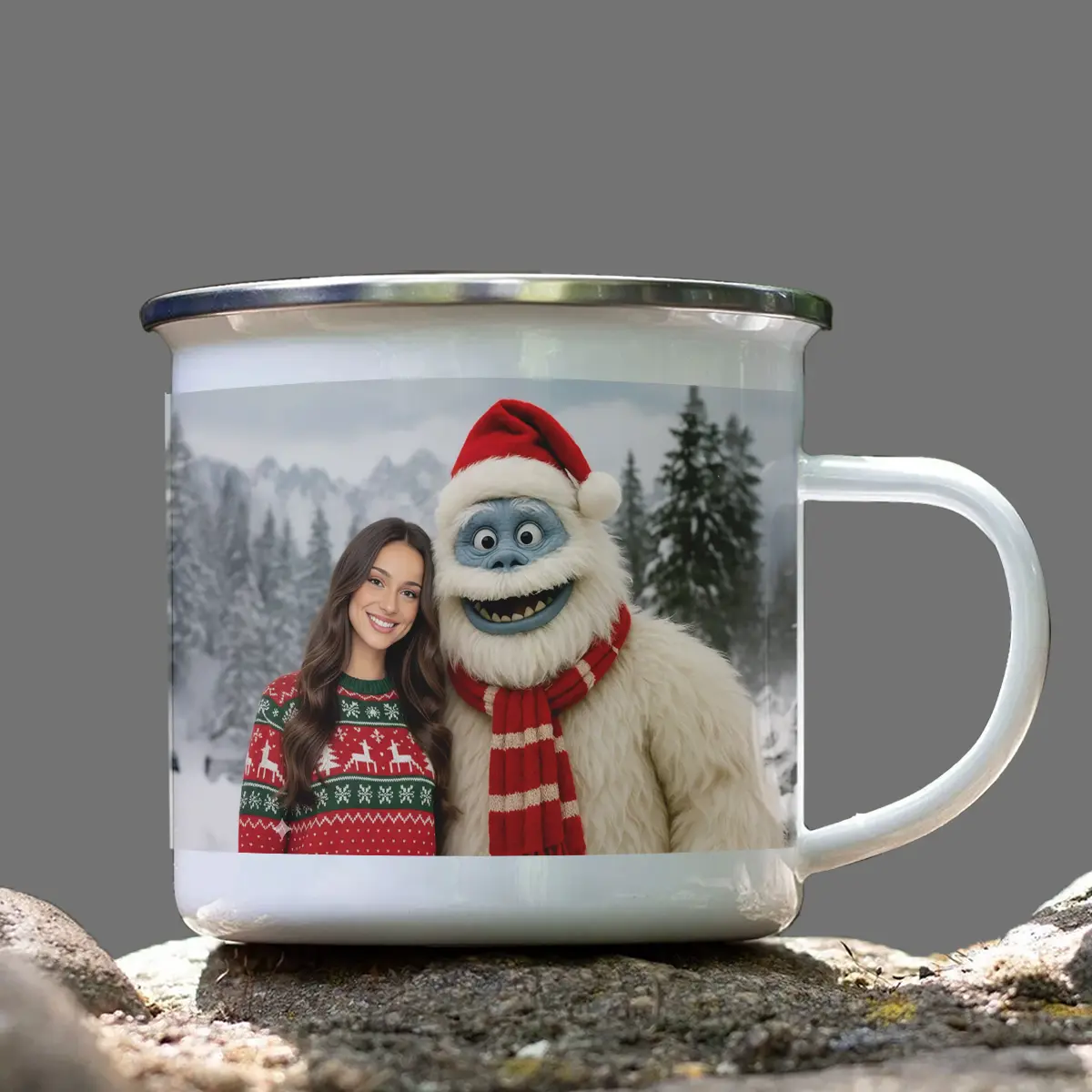 Personalized Christmas Yeti Camping Mug | Classic 1964 Stop-Motion Movie, Custom Enamel Mug 2 Personalized Christmas Yeti Camping Mug Classic 1964 Stop-Motion Movie Custom Enamel Mug