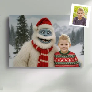 Personalized Christmas Yeti Canvas Classic 1964 Stop-Motion Movie Wall Art Custom