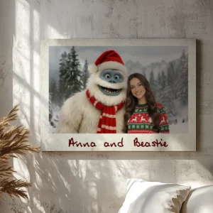Personalized Christmas Yeti Canvas Classic 1964 Stop-Motion Movie Wall Art Custom