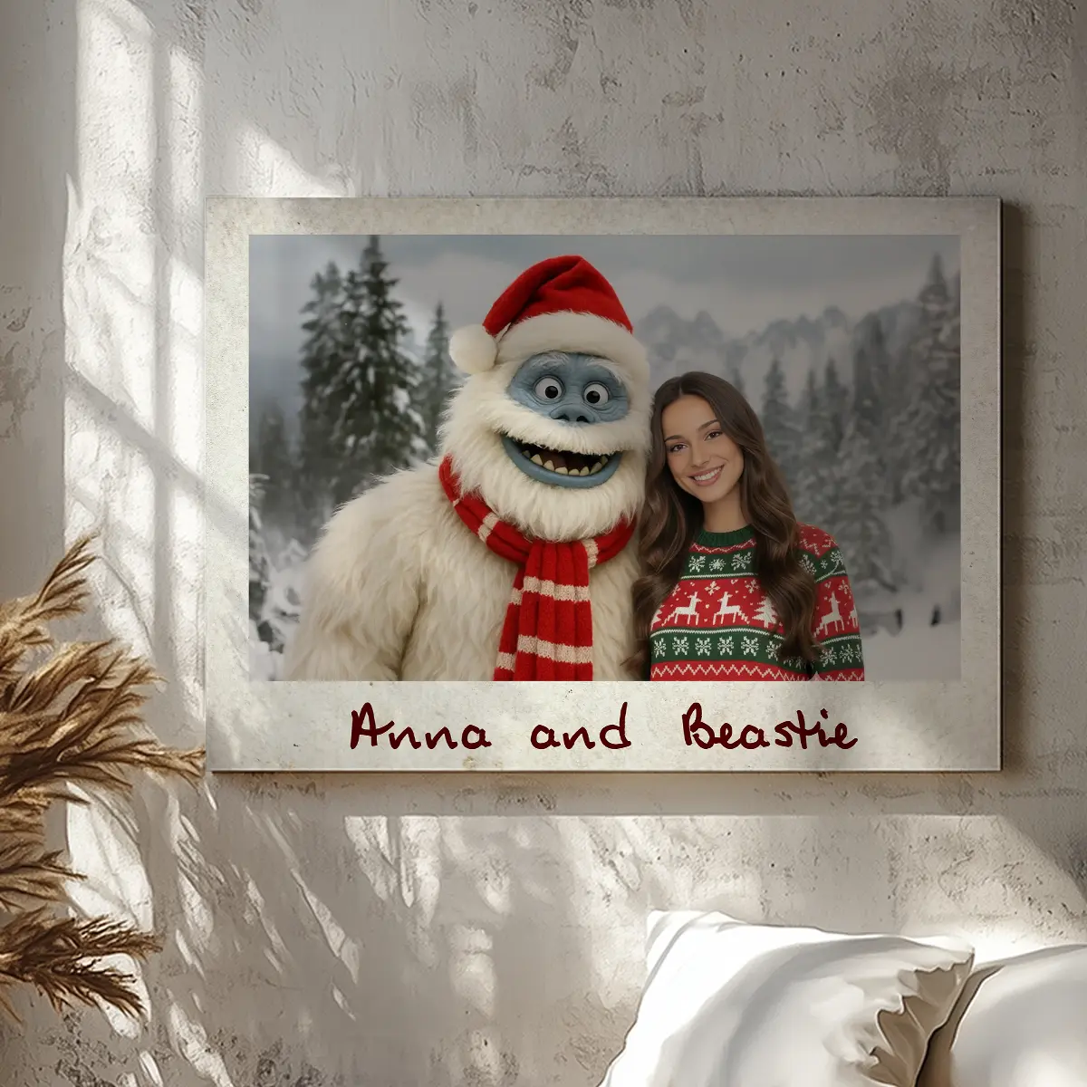Personalized Christmas Yeti Canvas | Classic 1964 Stop-Motion Movie Wall Art Custom 5 Personalized Christmas Yeti Canvas Classic 1964 Stop-Motion Movie Wall Art Custom