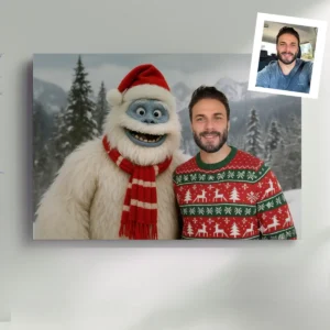 Personalized Christmas Yeti Canvas Classic 1964 Stop-Motion Movie Wall Art Custom