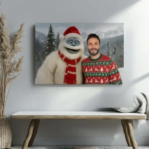 Personalized Christmas Yeti Canvas Classic 1964 Stop-Motion Movie Wall Art Custom