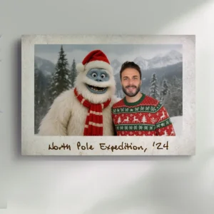 Personalized Christmas Yeti Canvas Classic 1964 Stop-Motion Movie Wall Art Custom