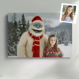 Personalized Christmas Yeti Canvas Classic 1964 Stop-Motion Movie Wall Art Custom