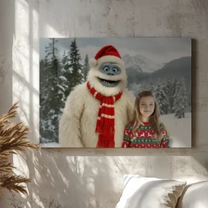 Personalized Christmas Yeti Canvas Classic 1964 Stop-Motion Movie Wall Art Custom
