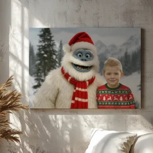 Personalized Christmas Yeti Canvas Classic 1964 Stop-Motion Movie Wall Art Custom