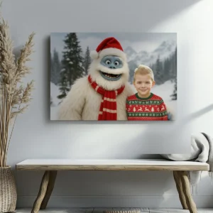 Personalized Christmas Yeti Canvas Classic 1964 Stop-Motion Movie Wall Art Custom