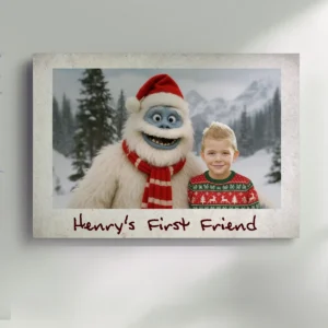 Personalized Christmas Yeti Canvas Classic 1964 Stop-Motion Movie Wall Art Custom