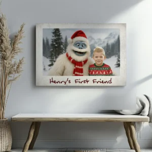Personalized Christmas Yeti Canvas Classic 1964 Stop-Motion Movie Wall Art Custom