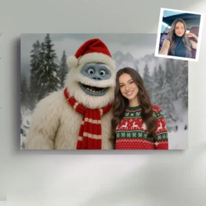 Personalized Christmas Yeti Canvas Classic 1964 Stop-Motion Movie Wall Art Custom