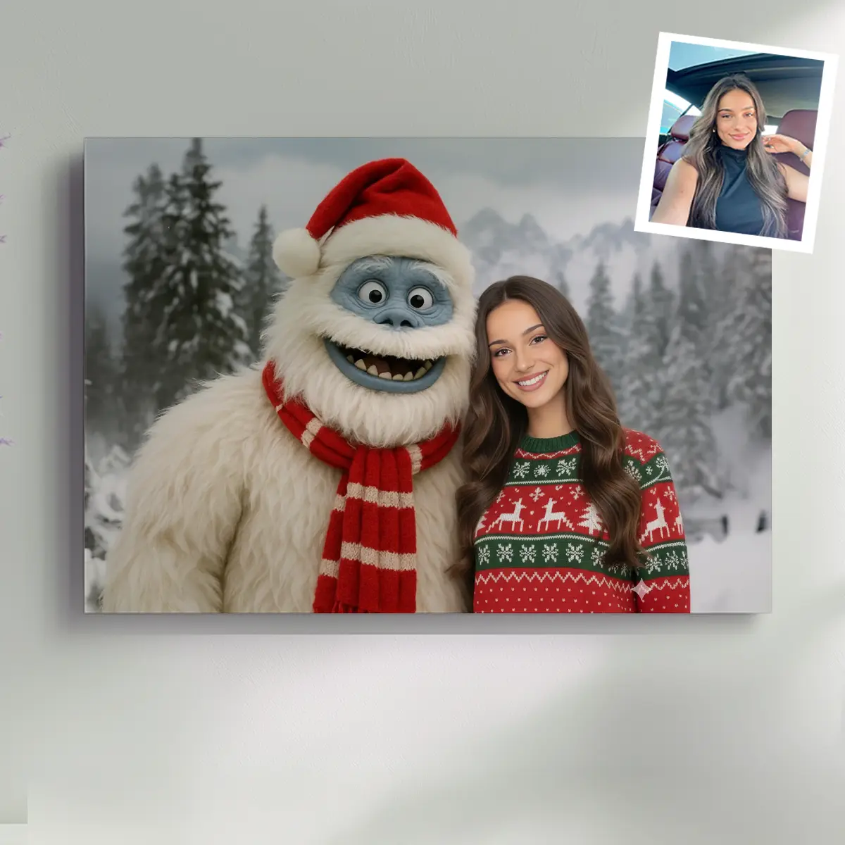 Personalized Christmas Yeti Canvas | Classic 1964 Stop-Motion Movie Wall Art Custom 1 Personalized Christmas Yeti Canvas Classic 1964 Stop-Motion Movie Wall Art Custom