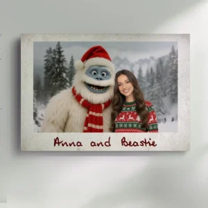 Personalized Christmas Yeti Canvas Classic 1964 Stop-Motion Movie Wall Art Custom