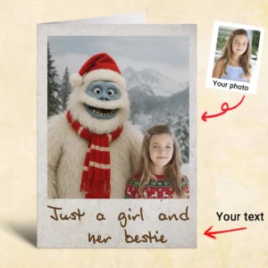 Personalized Christmas Yeti Card Classic 1964 Stop-Motion Movie Greeting Card Gift