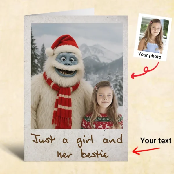 Personalized Christmas Yeti Card Classic 1964 Stop-Motion Movie Greeting Card Gift