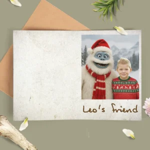 Personalized Christmas Yeti Card Classic 1964 Stop-Motion Movie Greeting Card Gift