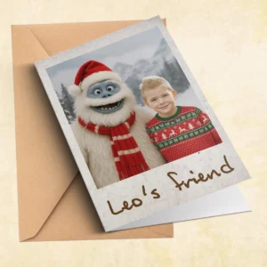 Personalized Christmas Yeti Card Classic 1964 Stop-Motion Movie Greeting Card Gift