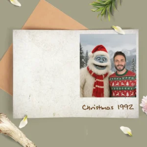 Personalized Christmas Yeti Card Classic 1964 Stop-Motion Movie Greeting Card Gift