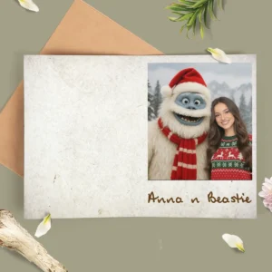 Personalized Christmas Yeti Card Classic 1964 Stop-Motion Movie Greeting Card Gift