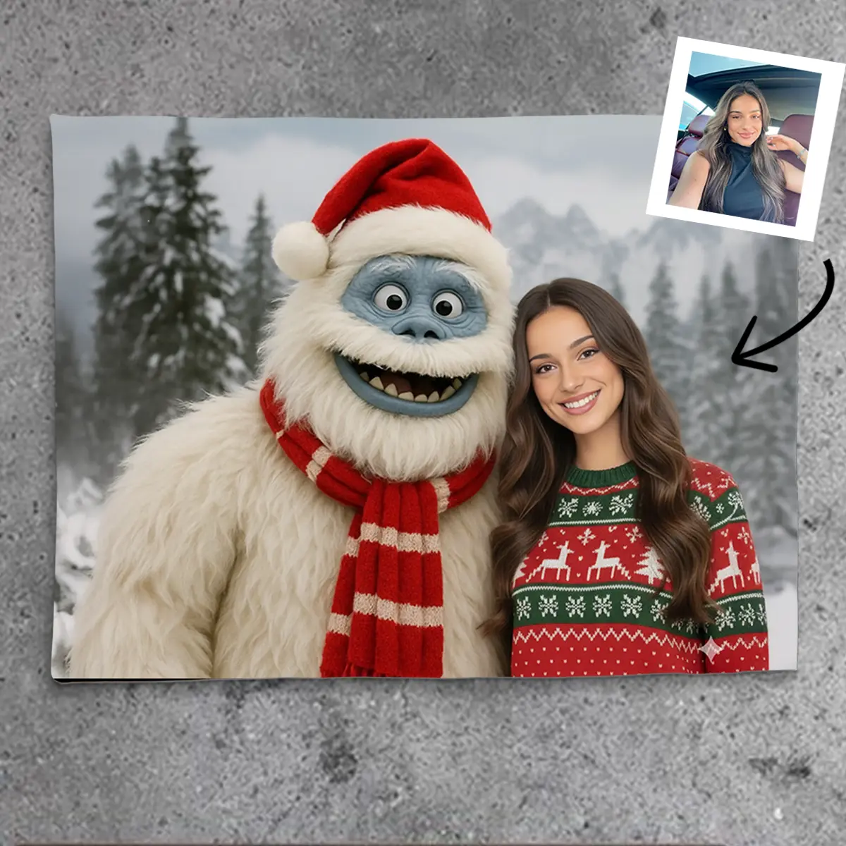 Personalized Christmas Yeti Sherpa Blanket | Classic 1964 Stop-Motion Movie Style, Custom Gift 6 Personalized Christmas Yeti Sherpa Blanket Classic 1964 Stop-Motion Movie Style, Custom Photo Gift Title