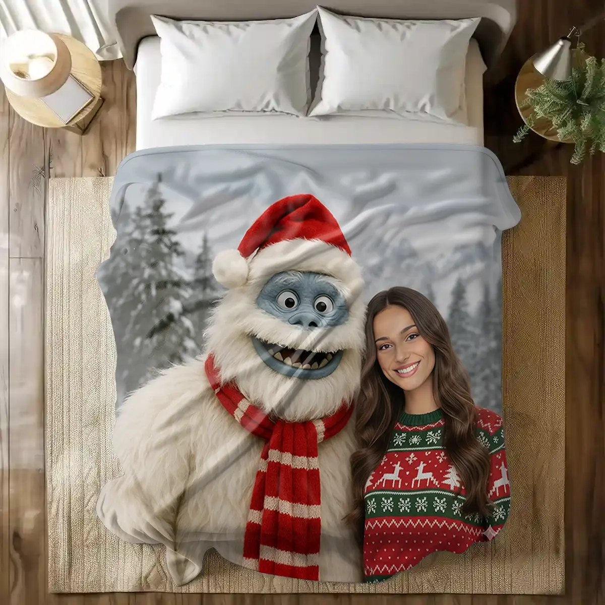 Personalized Christmas Yeti Sherpa Blanket | Classic 1964 Stop-Motion Movie Style, Custom Gift 7 Personalized Christmas Yeti Sherpa Blanket Classic 1964 Stop-Motion Movie Style, Custom Photo Gift Title