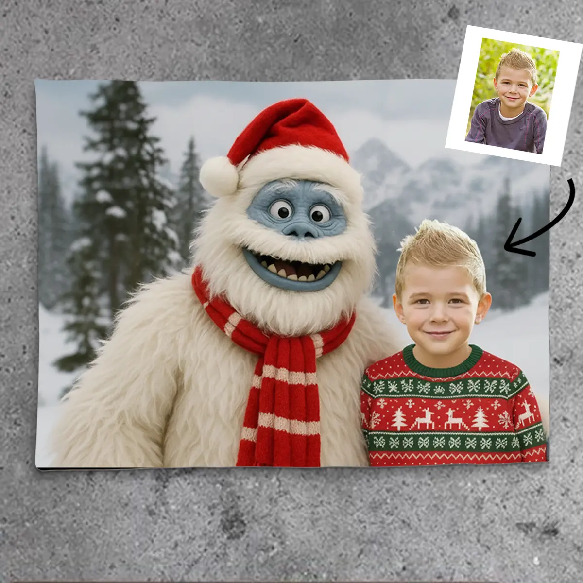 Personalized Christmas Yeti Sherpa Blanket | Classic 1964 Stop-Motion Movie Style, Custom Gift 9 Personalized Christmas Yeti Sherpa Blanket Classic 1964 Stop-Motion Movie Style, Custom Photo Gift Title