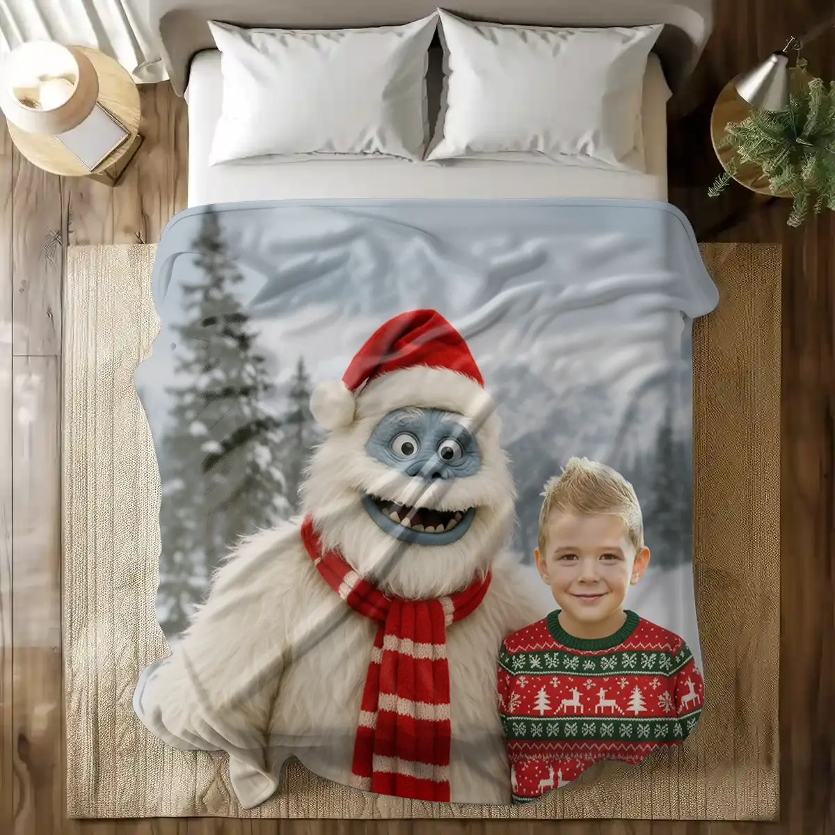 Personalized Christmas Yeti Sherpa Blanket | Classic 1964 Stop-Motion Movie Style, Custom Gift 10 Personalized Christmas Yeti Sherpa Blanket Classic 1964 Stop-Motion Movie Style, Custom Photo Gift Title