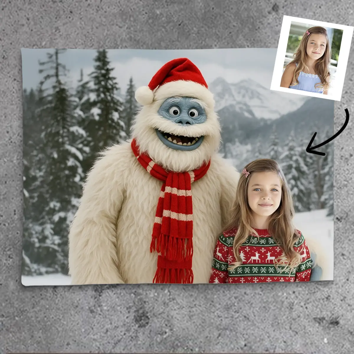 Personalized Christmas Yeti Sherpa Blanket | Classic 1964 Stop-Motion Movie Style, Custom Gift 12 Personalized Christmas Yeti Sherpa Blanket Classic 1964 Stop-Motion Movie Style, Custom Photo Gift Title