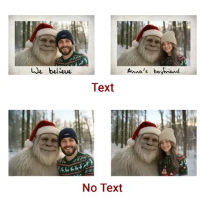Personalized Yeti Christmas Canvas Custom Photo Art Ready to Hang, Magical Keepsake