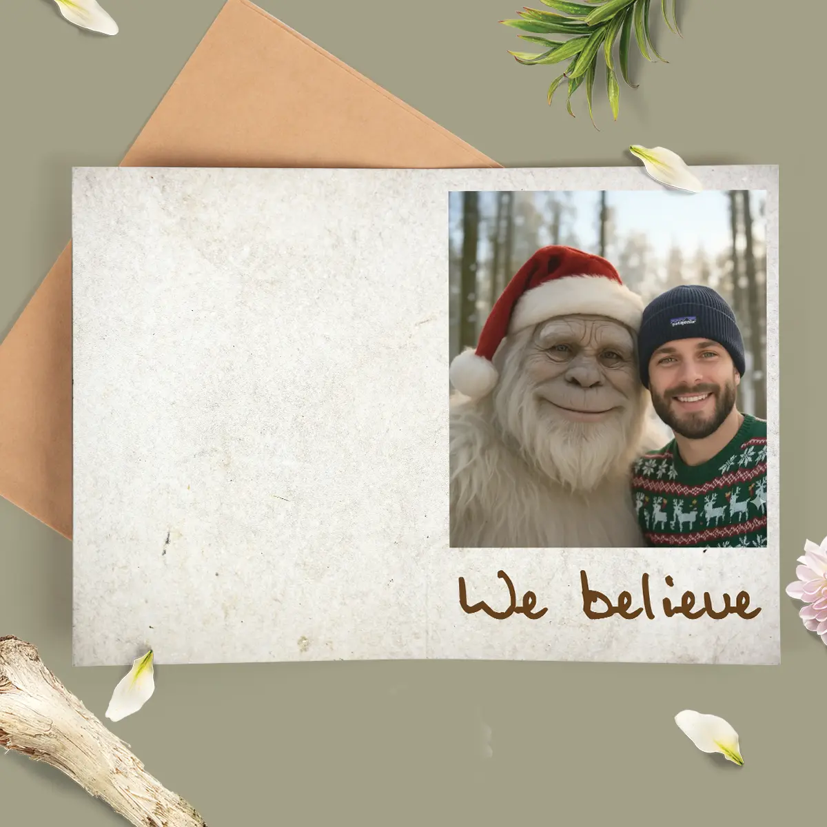 Personalized Yeti Christmas Card | Custom Photo Greeting Card, Magical Keepsake 8 Personalized Yeti Christmas Card Custom Photo Greeting Card, Magical Keepsake