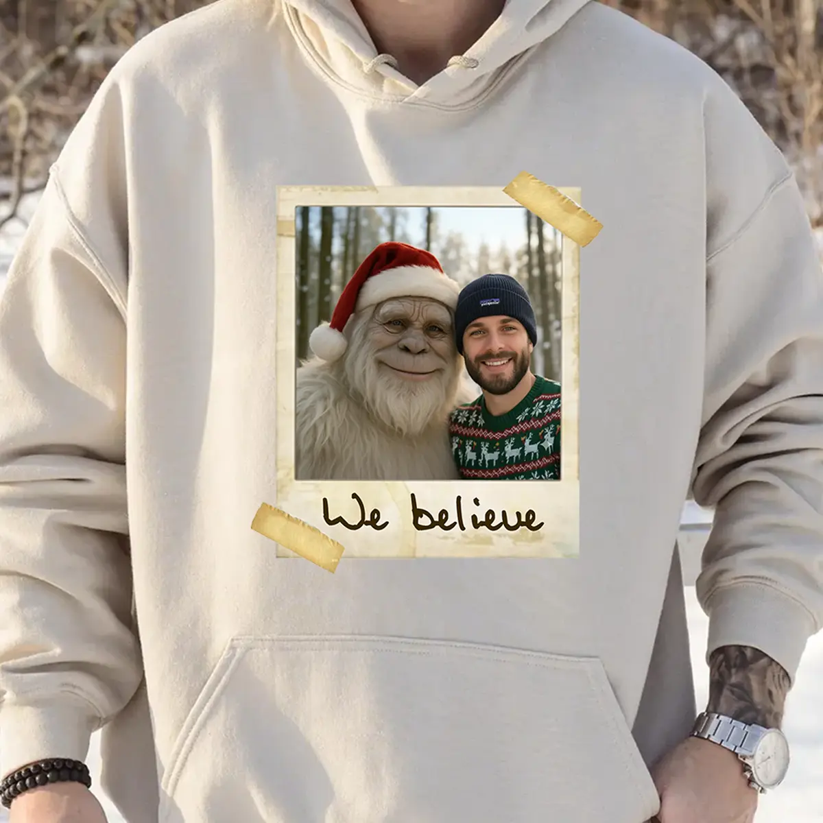 Personalized Yeti Christmas Hoodie | Custom Hooded Sweatshirt, Magical Keepsake 3 Personalized Yeti Christmas Hoodie Custom Hooded Sweatshirt, Magical Keepsake