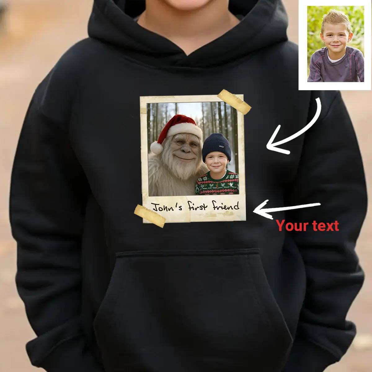 Personalized Yeti Christmas Hoodie | Custom Hooded Sweatshirt, Magical Keepsake 4 Personalized Yeti Christmas Hoodie Custom Hooded Sweatshirt, Magical Keepsake