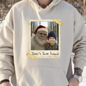 Personalized Yeti Christmas Hoodie Custom Hooded Sweatshirt, Magical Keepsake