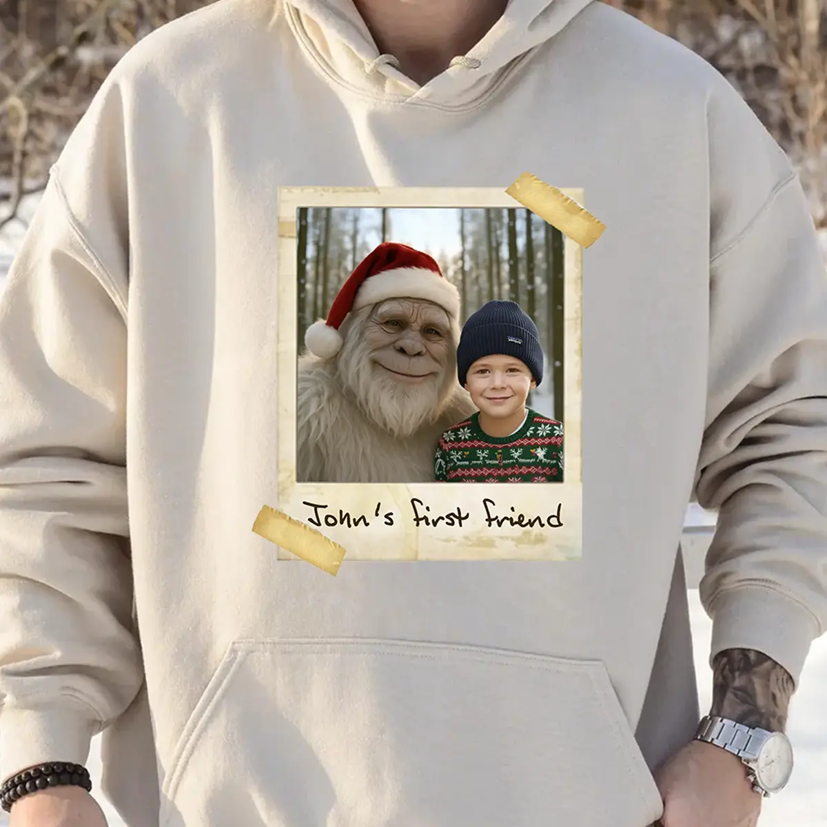 Personalized Yeti Christmas Hoodie | Custom Hooded Sweatshirt, Magical Keepsake 5 Personalized Yeti Christmas Hoodie Custom Hooded Sweatshirt, Magical Keepsake
