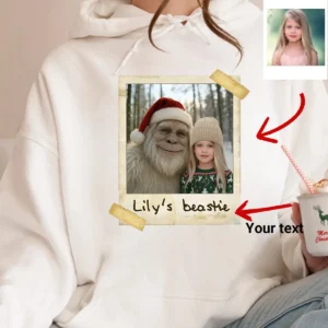 Personalized Yeti Christmas Hoodie Custom Hooded Sweatshirt, Magical Keepsake