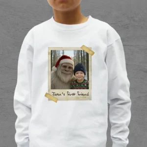 Personalized Yeti Christmas Long Sleeve Tee Custom Photo Crewneck, Magical Keepsake