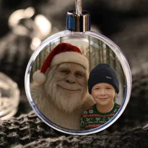 Personalized Yeti Christmas Ornament Custom Photo Decor Gift, Magical Keepsake