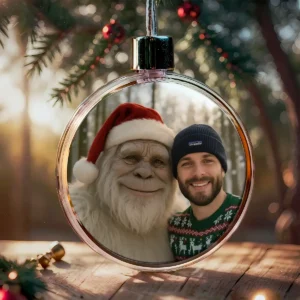 Personalized Yeti Christmas Ornament Custom Photo Decor Gift, Magical Keepsake