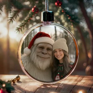 Personalized Yeti Christmas Ornament Custom Photo Decor Gift, Magical Keepsake