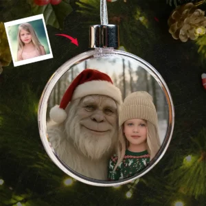 Personalized Yeti Christmas Ornament Custom Photo Decor Gift, Magical Keepsake
