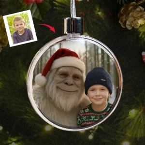 Personalized Yeti Christmas Ornament Custom Photo Decor Gift, Magical Keepsake