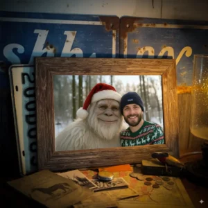 Personalized Yeti Christmas Poster Custom Photo Wall Art, Magical Keepsake