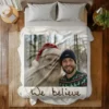 Personalized Yeti Christmas Sherpa Blanket Custom Photo, Magical Keepsake Cozy