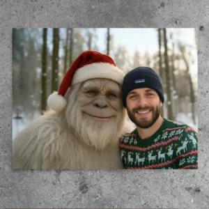 Personalized Yeti Christmas Sherpa Blanket Custom Photo, Magical Keepsake Cozy
