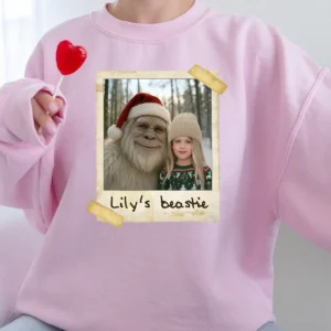 Personalized Yeti Christmas Sweatshirt Custom Photo Pullover, Magical Keepsake