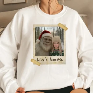 Personalized Yeti Christmas Sweatshirt Custom Photo Pullover, Magical Keepsake