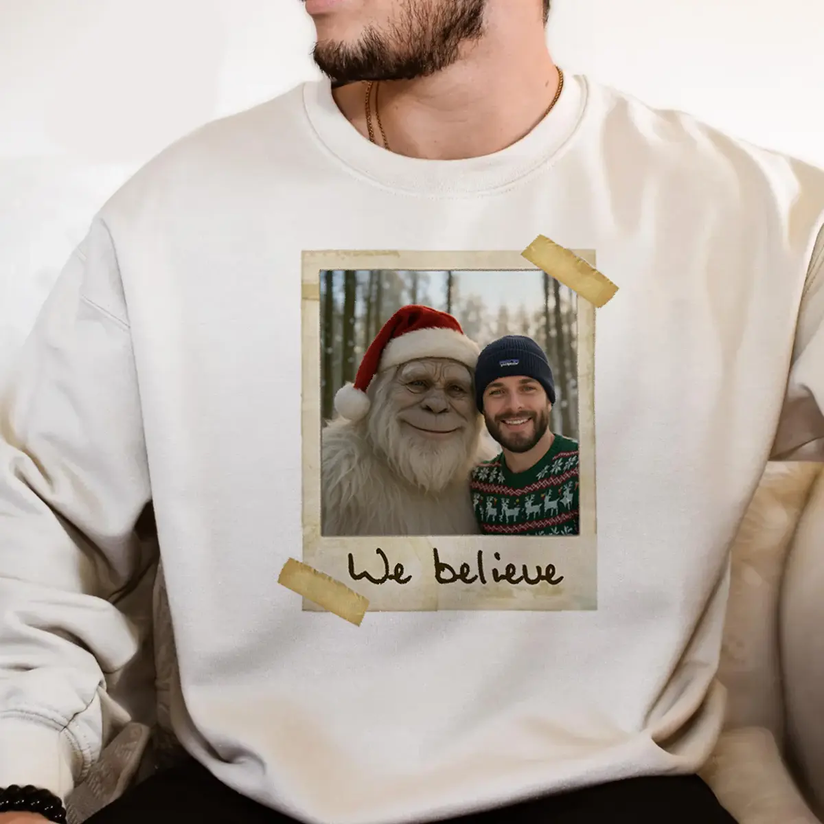 Personalized Yeti Christmas Sweatshirt | Custom Photo Pullover, Magical Keepsake 3 Personalized Yeti Christmas Sweatshirt Custom Photo Pullover, Magical Keepsake