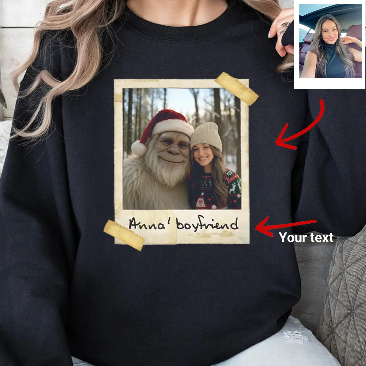 Personalized Yeti Christmas Sweatshirt | Custom Photo Pullover, Magical Keepsake 6 Personalized Yeti Christmas Sweatshirt Custom Photo Pullover, Magical Keepsake
