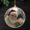 Personalized Yeti Christmas Wooden Ornament Custom Photo Gift, Magical Keepsake